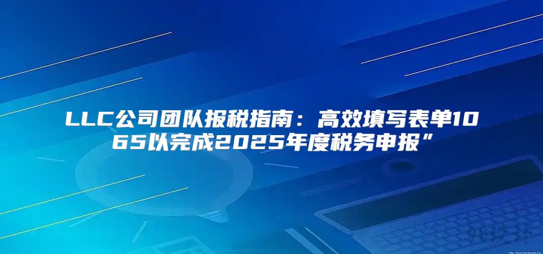 LLC公司团队报税指南：高效填写表单1065以完成2025年度税务申报”