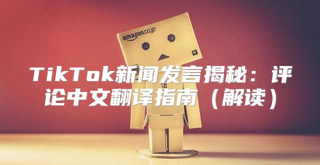 TikTok新闻发言揭秘：评论中文翻译指南解读
