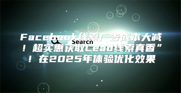Facebook线索广告成本大减！超实惠获取Lead线索真香”！在2025年体验优化效果