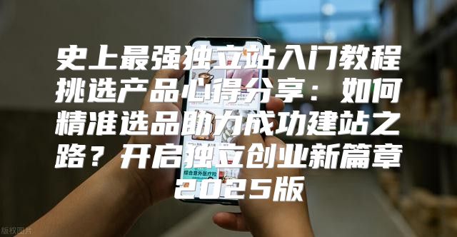 史上最强独立站入门教程挑选产品心得分享：如何精准选品助力成功建站之路？开启独立创业新篇章 2025版