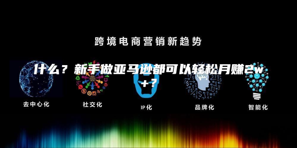 什么？新手做亚马逊都可以轻松月赚2w+？