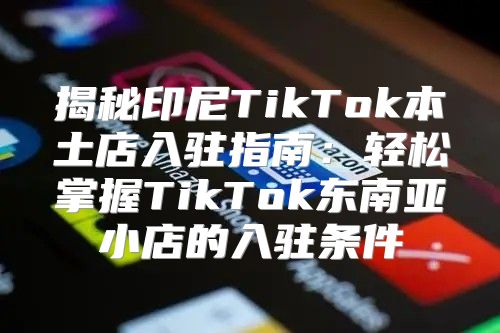 揭秘印尼TikTok本土店入驻指南：轻松掌握TikTok东南亚小店的入驻条件