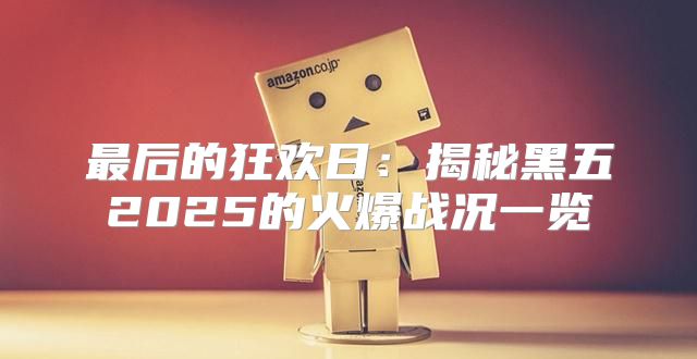 最后的狂欢日：揭秘黑五2025的火爆战况一览