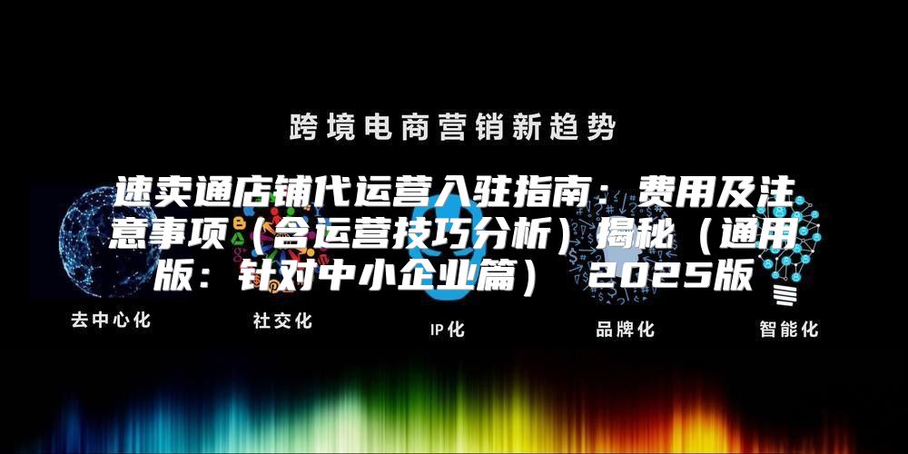 速卖通店铺代运营入驻指南：费用及注意事项含运营技巧分析揭秘通用版：针对中小企业篇 2025版