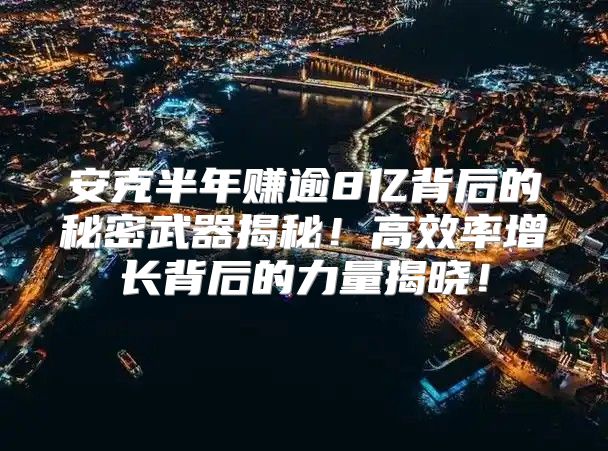 安克半年赚逾8亿背后的秘密武器揭秘！高效率增长背后的力量揭晓！