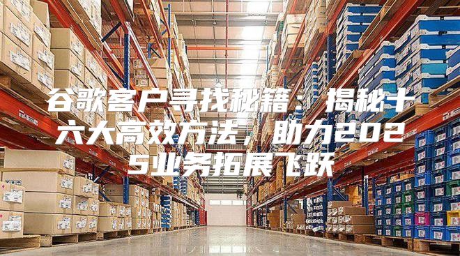 谷歌客户寻找秘籍：揭秘十六大高效方法，助力2025业务拓展飞跃