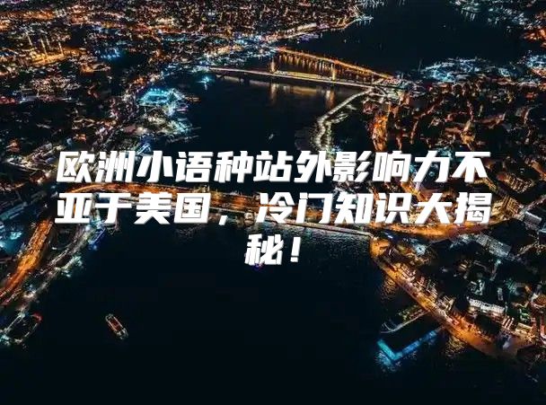 欧洲小语种站外影响力不亚于美国，冷门知识大揭秘！