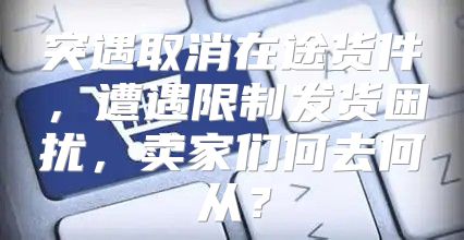 突遇取消在途货件，遭遇限制发货困扰，卖家们何去何从？