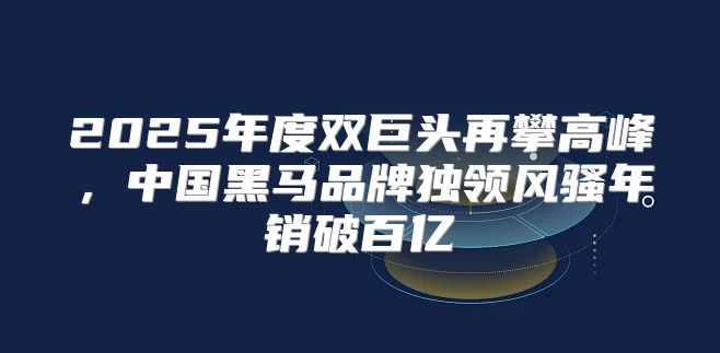 2025年度双巨头再攀高峰，中国黑马品牌独领风骚年销破百亿