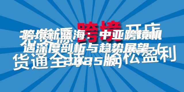 跨境新蓝海：中亚跨境机遇深度剖析与趋势展望2025版