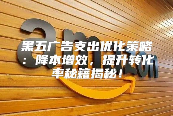黑五广告支出优化策略：降本增效，提升转化率秘籍揭秘！