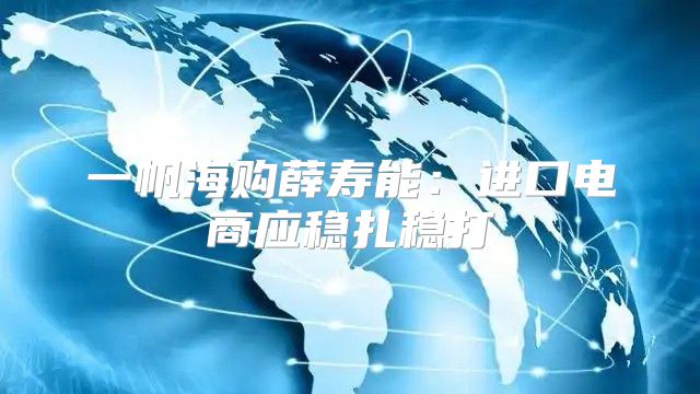 一帆海购薛寿能：进口电商应稳扎稳打