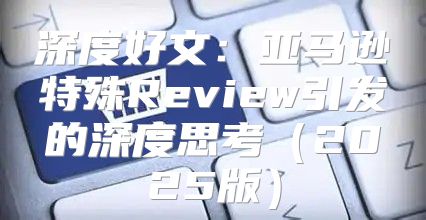 深度好文：亚马逊特殊Review引发的深度思考2025版