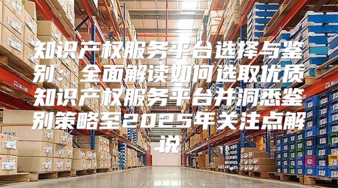 知识产权服务平台选择与鉴别：全面解读如何选取优质知识产权服务平台并洞悉鉴别策略至2025年关注点解说