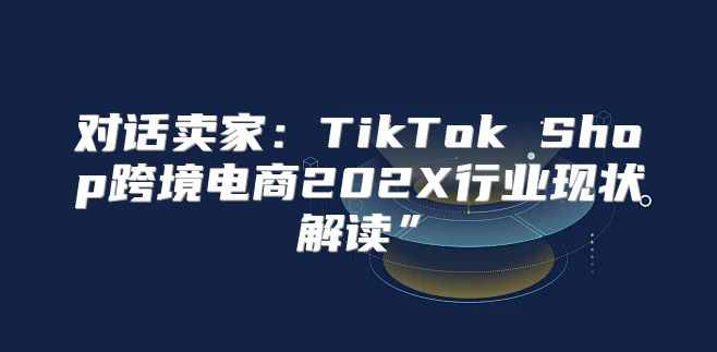 对话卖家：TikTok Shop跨境电商202X行业现状解读”