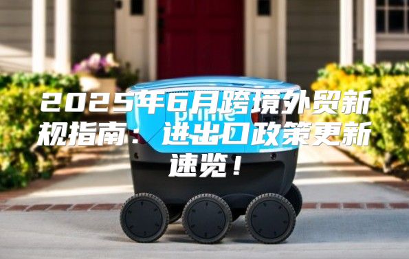 2025年6月跨境外贸新规指南：进出口政策更新速览！