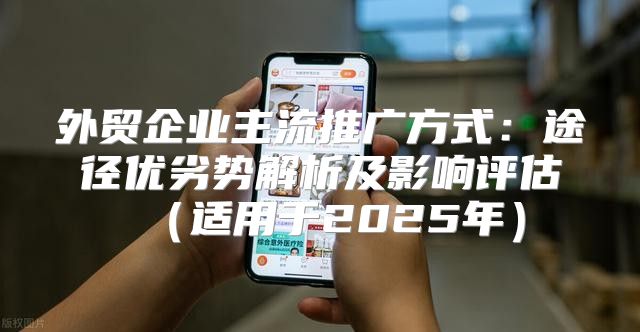 外贸企业主流推广方式：途径优劣势解析及影响评估适用于2025年