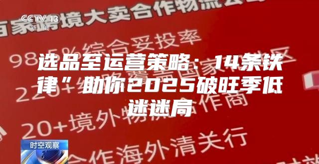选品至运营策略：14条铁律”助你2025破旺季低迷迷局