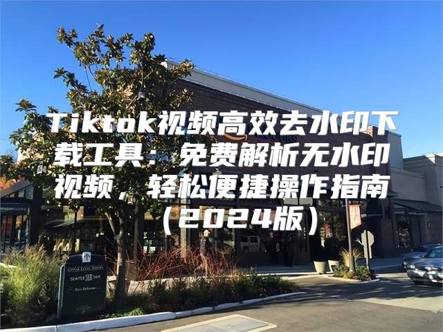 Tiktok视频高效去水印下载工具：免费解析无水印视频，轻松便捷操作指南2025版