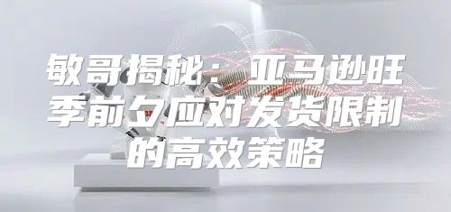 敏哥揭秘：亚马逊旺季前夕应对发货限制的高效策略