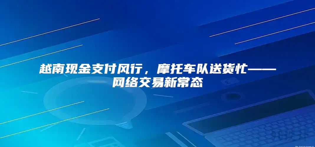 越南现金支付风行，摩托车队送货忙——网络交易新常态