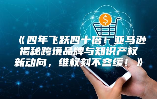 四年飞跃四十倍！亚马逊揭秘跨境品牌与知识产权新动向，维权刻不容缓！