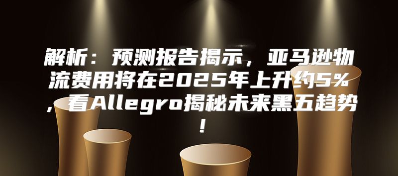 解析：预测报告揭示，亚马逊物流费用将在2025年上升约5%，看Allegro揭秘未来黑五趋势！