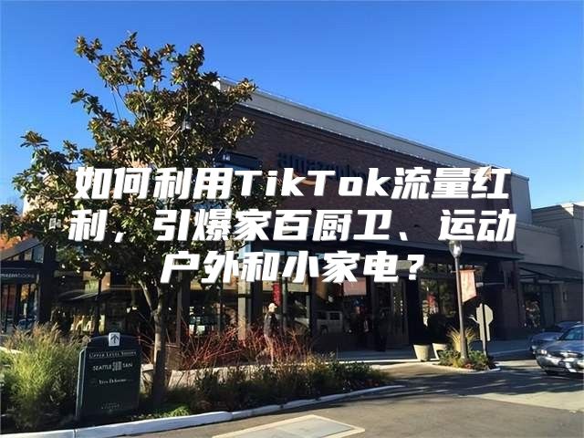如何利用TikTok流量红利，引爆家百厨卫、运动户外和小家电？
