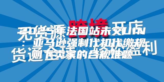 2025年法国站未交UIN：亚马逊强制代扣代缴规则下卖家的合规难题
