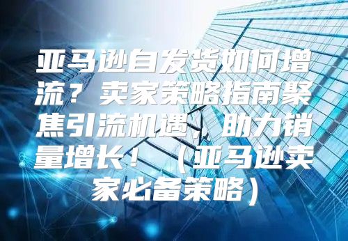 亚马逊自发货如何增流？卖家策略指南聚焦引流机遇，助力销量增长！亚马逊卖家必备策略
