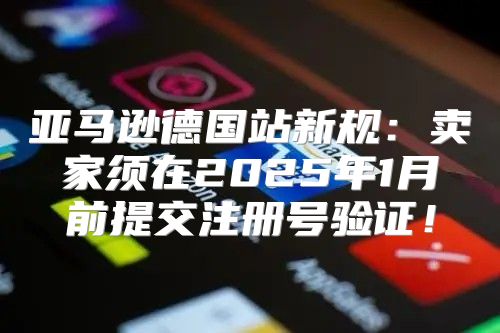 亚马逊德国站新规：卖家须在2025年1月前提交注册号验证！