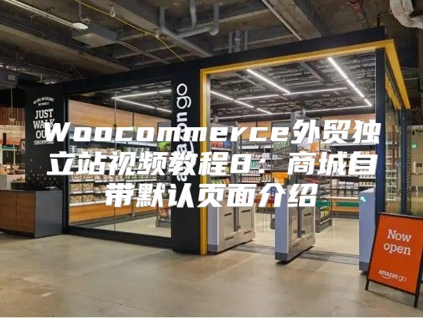 Woocommerce外贸独立站视频教程8：商城自带默认页面介绍