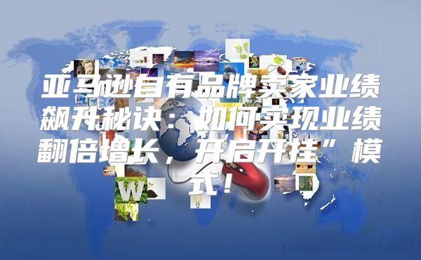 亚马逊自有品牌卖家业绩飙升秘诀：如何实现业绩翻倍增长，开启开挂”模式！