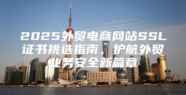 2025外贸电商网站SSL证书挑选指南，护航外贸业务安全新篇章