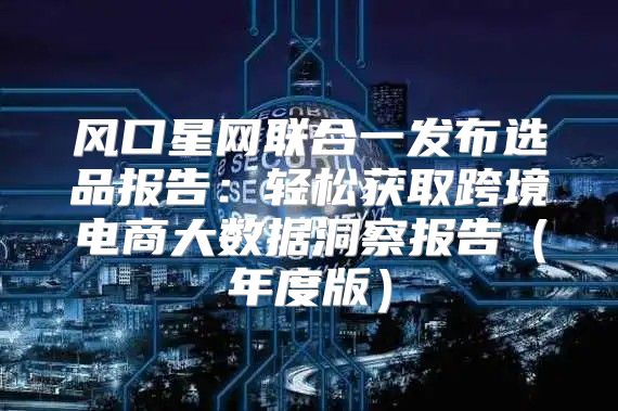 风口星网联合一发布选品报告：轻松获取跨境电商大数据洞察报告年度版