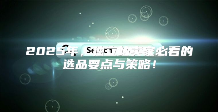 2025年，独立站卖家必看的选品要点与策略！