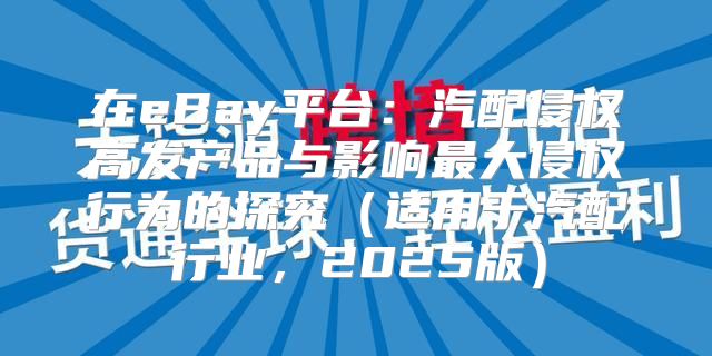 在eBay平台：汽配侵权高发产品与影响最大侵权行为的探究适用于汽配行业，2025版
