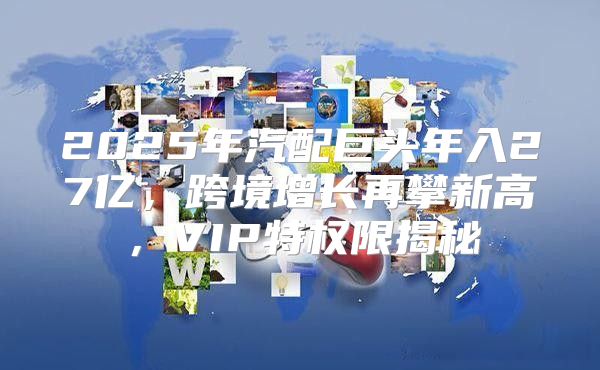 2025年汽配巨头年入27亿，跨境增长再攀新高，VIP特权限揭秘
