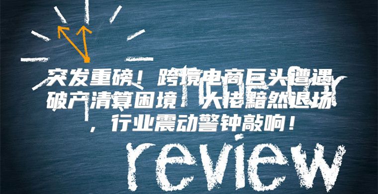 突发重磅！跨境电商巨头遭遇破产清算困境：大佬黯然退场，行业震动警钟敲响！