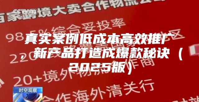 真实案例低成本高效推广，新产品打造成爆款秘诀2025版
