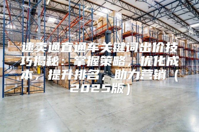 速卖通直通车关键词出价技巧揭秘：掌握策略，优化成本，提升排名，助力营销2025版