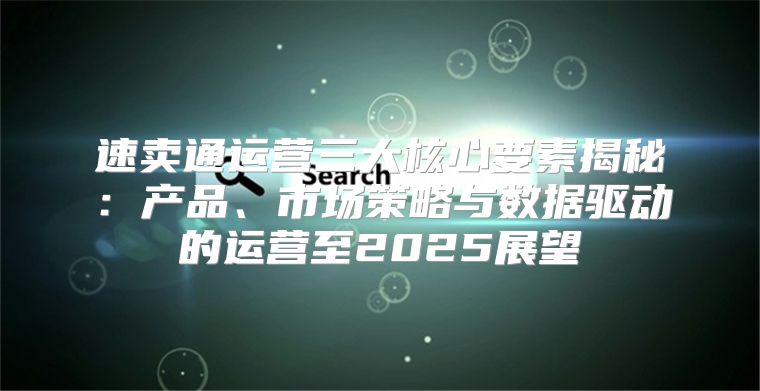 速卖通运营三大核心要素揭秘：产品、市场策略与数据驱动的运营至2025展望