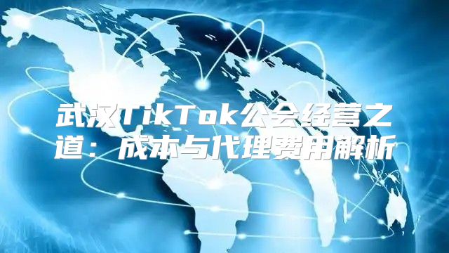武汉TikTok公会经营之道：成本与代理费用解析