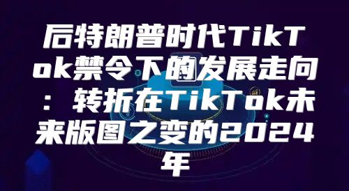 后特朗普时代TikTok禁令下的发展走向：转折在TikTok未来版图之变的2025年
