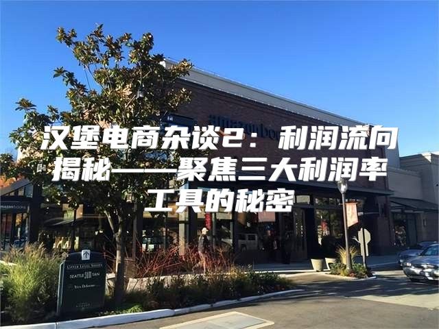 汉堡电商杂谈2：利润流向揭秘——聚焦三大利润率工具的秘密