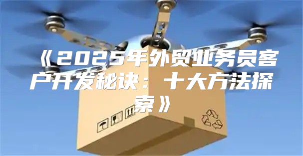 2025年外贸业务员客户开发秘诀：十大方法探索