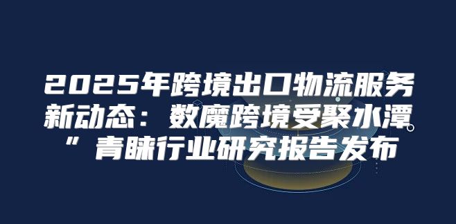 2025年跨境出口物流服务新动态：数魔跨境受聚水潭”青睐行业研究报告发布