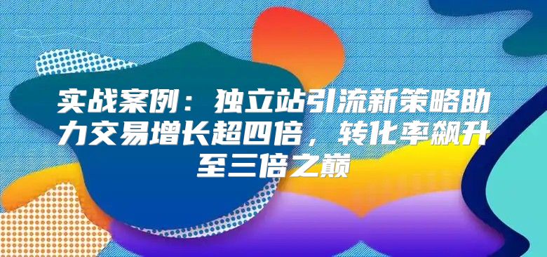 实战案例：独立站引流新策略助力交易增长超四倍，转化率飙升至三倍之巅