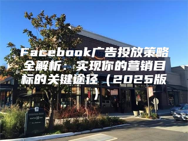 Facebook广告投放策略全解析：实现你的营销目标的关键途径2025版