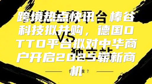 跨境热点快讯：棒谷科技拟并购，德国OTTO平台拟对中华商户开启2025崭新商机